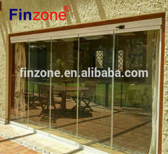 CE standard transparent accordion frameless sliding folding stacking glass door on China WDMA