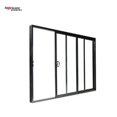 CSA NFRC AS2047 standard cavity black glass 3 panel triple aluminium frame sliding stacker door on China WDMA