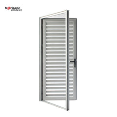 CSA NFRC AS2047 standard custom internal adjustable grey aluminium or glass single hinged louver louvered door on China WDMA