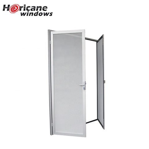 CSA NFRC AS2047 standard custom large quality secure retractable white aluminum screen doors for homes patio doors on China WDMA