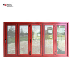 CSA NFRC AS2047 standard custom sized external frosted glass aluminum bi fold folding doors on China WDMA