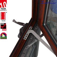 CSA/ NFRC/ Florida/Australia standard Double glass Thermal break aluminum frame wood grain casement window on China WDMA