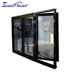 Canada CSA standard glass panel folding doors double glazed aluminum door on China WDMA