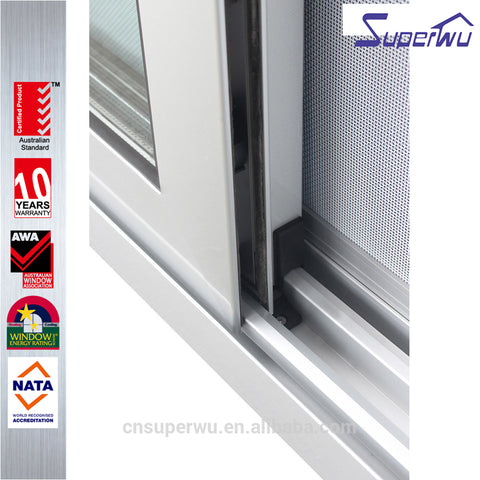 Canada standard aluminum frame tempered glass window anti noise aluminum sliding window with mosquito screen on China WDMA