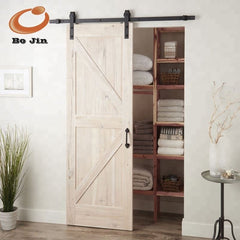 Carbon Steel Patio Sliding Wood Barn Door Track Set on China WDMA