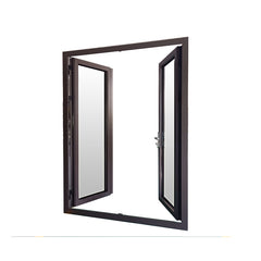 Cheap aluminum framed double glazed hinged door with security stainless steel flyscreen on China WDMA