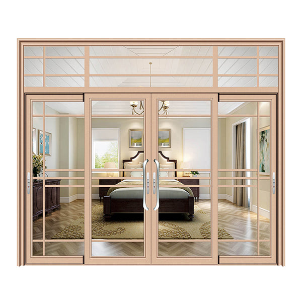 Cheap price french transom design 4 panel floor to ceiling temper glass sliding aluminium doors for pakistan patio on China WDMA