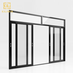 Cheap price french transom design 4 panel floor to ceiling temper glass sliding aluminium doors for pakistan patio on China WDMA