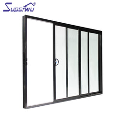 Cheap sound insulation commercial aluminum three rail double glass sliding doors on China WDMA