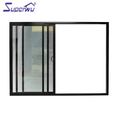 Cheap sound insulation commercial aluminum three rail double glass sliding doors on China WDMA