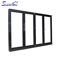 China best design aluminum 4 panel bi folding patio storm door on China WDMA