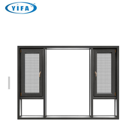 China factory wholesales Inward aluminium tilt and turn window, hurricane proof, casement window with roller shutters integrated on China WDMA