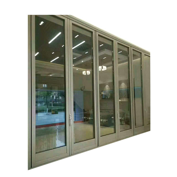 China manufactory high quality aluminum alloy powder coated exterior double glazed bifold doors on China WDMA