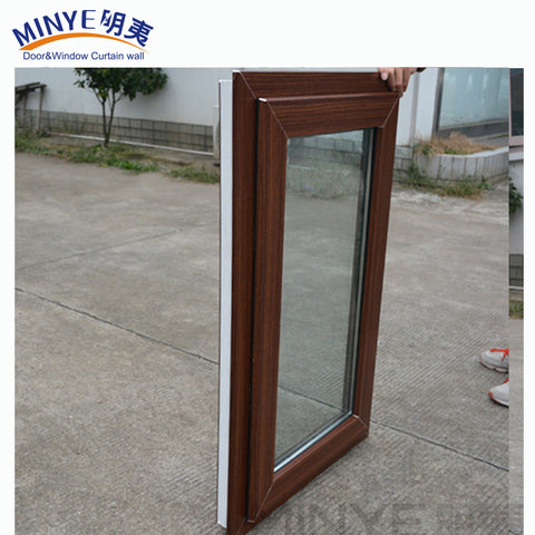 China supplier high quality cheap swing windows wood color UPVC small casement window on China WDMA