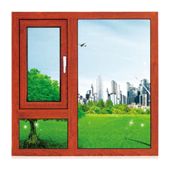 China supplier high quality cheap swing windows wood color UPVC small casement window on China WDMA