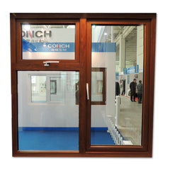 China supplier high quality cheap swing windows wood color UPVC small casement window on China WDMA