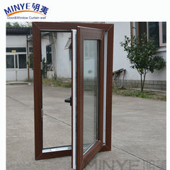 China supplier high quality cheap swing windows wood color UPVC small casement window on China WDMA