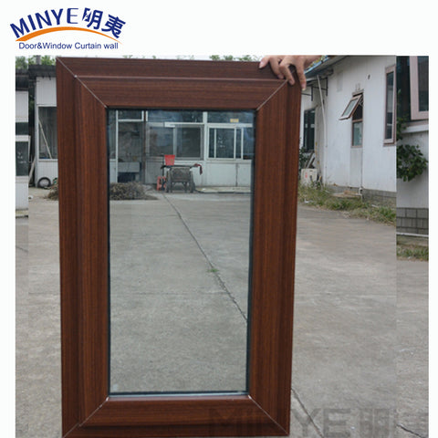 China supplier high quality cheap swing windows wood color UPVC small casement window on China WDMA