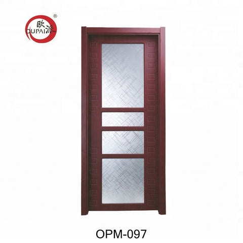 Chinese Cheap Price Waterproof Kitchen Pvc Sliding French Glass Barn Wood Door For Toilet Bathrooms on China WDMA