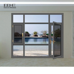 Classic design double penal casement door aluminum swing door on China WDMA