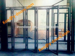 Commercial Wrought iron French Bifolding door with roller system 5 to 6 panels on China WDMA