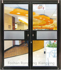 Commercial exterior aluminum glass double entry doors on China WDMA