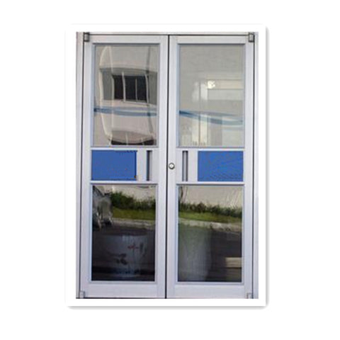 Commercial exterior aluminum glass double entry doors on China WDMA