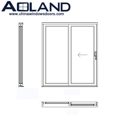 Commercial soundproof external aluminium sliding doors with double glass for sale on China WDMA