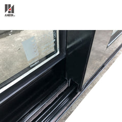 Commerical horizontal opening double glazed black aluminum sliding windows on China WDMA