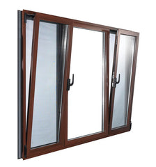 Competitive price upvc windows turn & tilt wood color casement windows for apartment on China WDMA