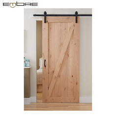 Cost price professional production room rustic bedroom sliding solid Interior wooden pine barn door on China WDMA