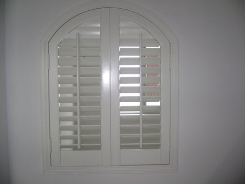 Custom Plantation Shutter for Half-Circle Window