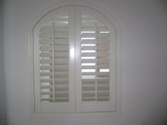 Custom Plantation Shutter for Half-Circle Window