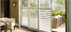 Custom Shutters for Sliding Door Wooden 64mm Louver Plantation Shutters on China WDMA