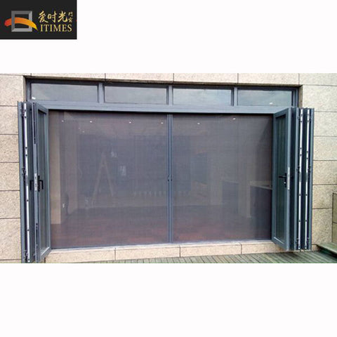 Custom size aluminum frame fiberglass retractable flyscreen retractable screens net bifold door fly mosquito screen mesh door on China WDMA