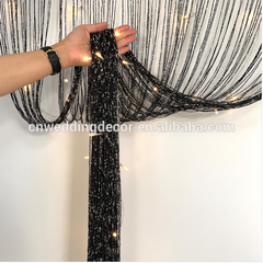 Dense Black Spaghetti Fringe String Thread Curtain Panels Room Divider Fly Screen for Living Room on China WDMA