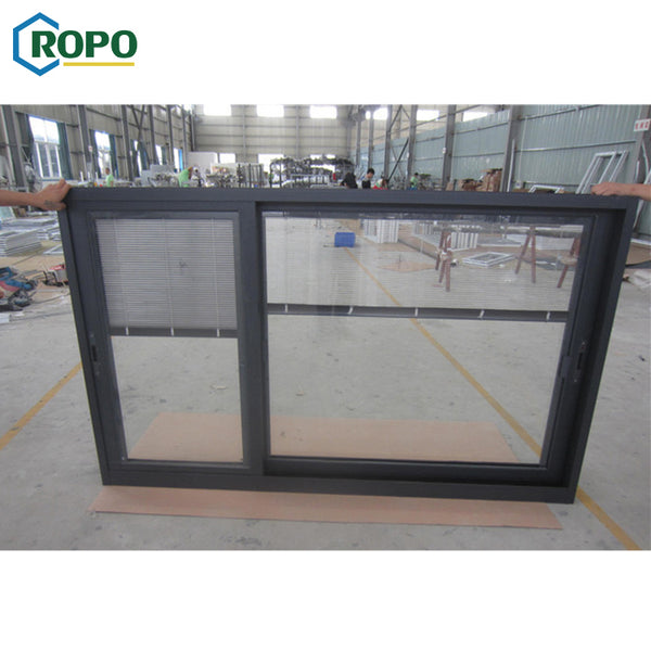 Double Glaze Aluminum Hurricane Impact Resistance Slide Windows And Door With Grill Design on China WDMA