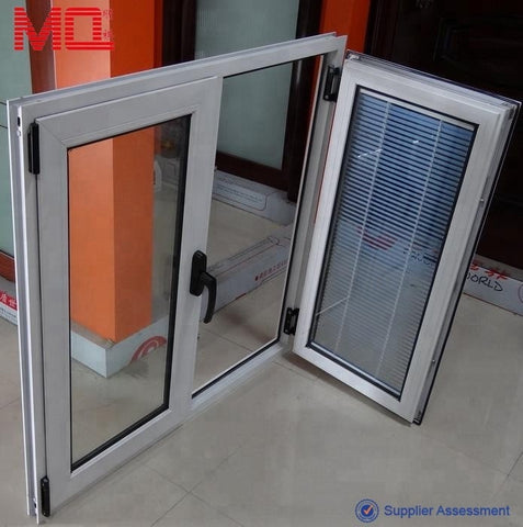 Double glass Upvc windows with built in blinds on China WDMA