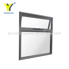 Double glass aluminium vinyl large awning windows with screen on China WDMA