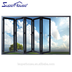 Double glass folding aluminium collapsible doors on China WDMA