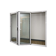 Double glaze fireproof industrial folding door bifold exterior patio garage door on China WDMA