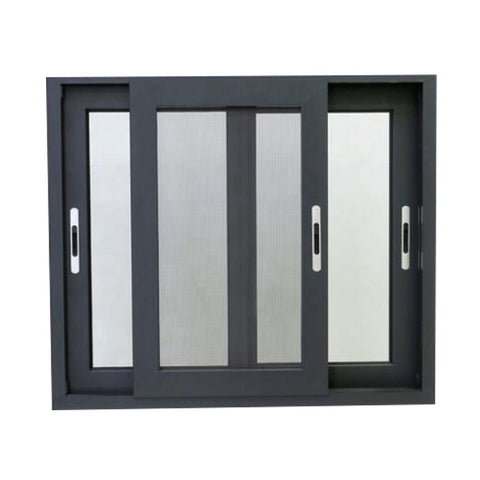 Double glazed glass aluminum 3 tracks sliding windows with mosquito net or blinds on China WDMA