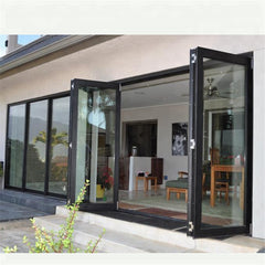 Double glazed windows aluminum folding glass ventilation bifold window on China WDMA