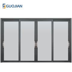 Double side patio aluminum glass sliding door with built in blinds on China WDMA