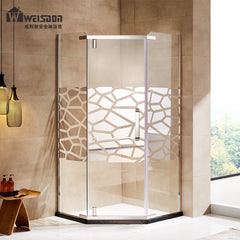 Double sliding metal top rail tempered glass bathroom shower door on China WDMA