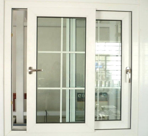 Engery-saving glass panel sliding pvc window or door vinyl window UPVC frame double hung windows on China WDMA