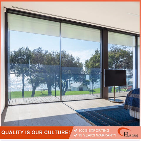 Environment Friendly Aluminum Frame Sliding Double Glazed Glass Door on China WDMA