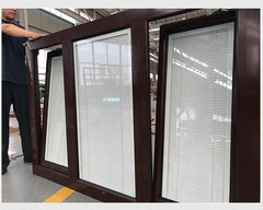 European Standard bay bow windows soundproof thermal break aluminum fixed corner glass windows with blinds built for commercial on China WDMA