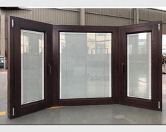 European Standard bay bow windows soundproof thermal break aluminum fixed corner glass windows with blinds built for commercial on China WDMA