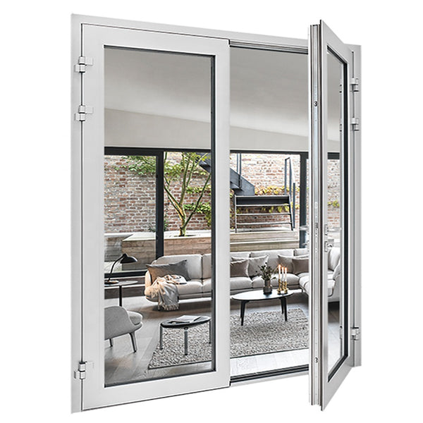 European Style Aluminium French Security Steel Mesh Screen Interior Aluminum Double Swing Door on China WDMA